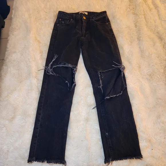 Aviator Nation Vintage Black Distressed Rippedjeans Size 24